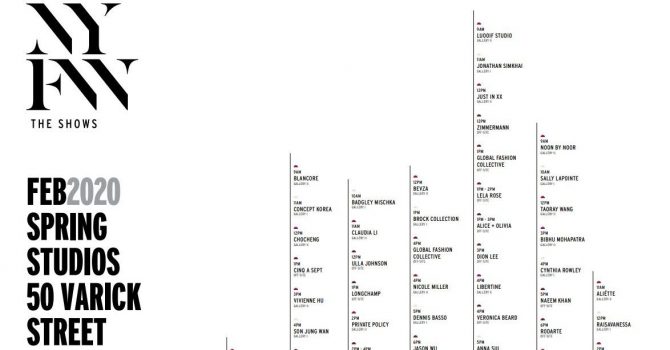 Semana de la Moda de Nueva York - Calendario de la NYFW Femenina de febrero de 2020