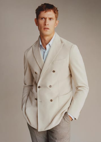 Virgin wool double-breasted blazer