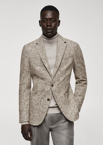 Prince of Wales virgin wool blazer