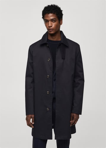 Cotton long trench