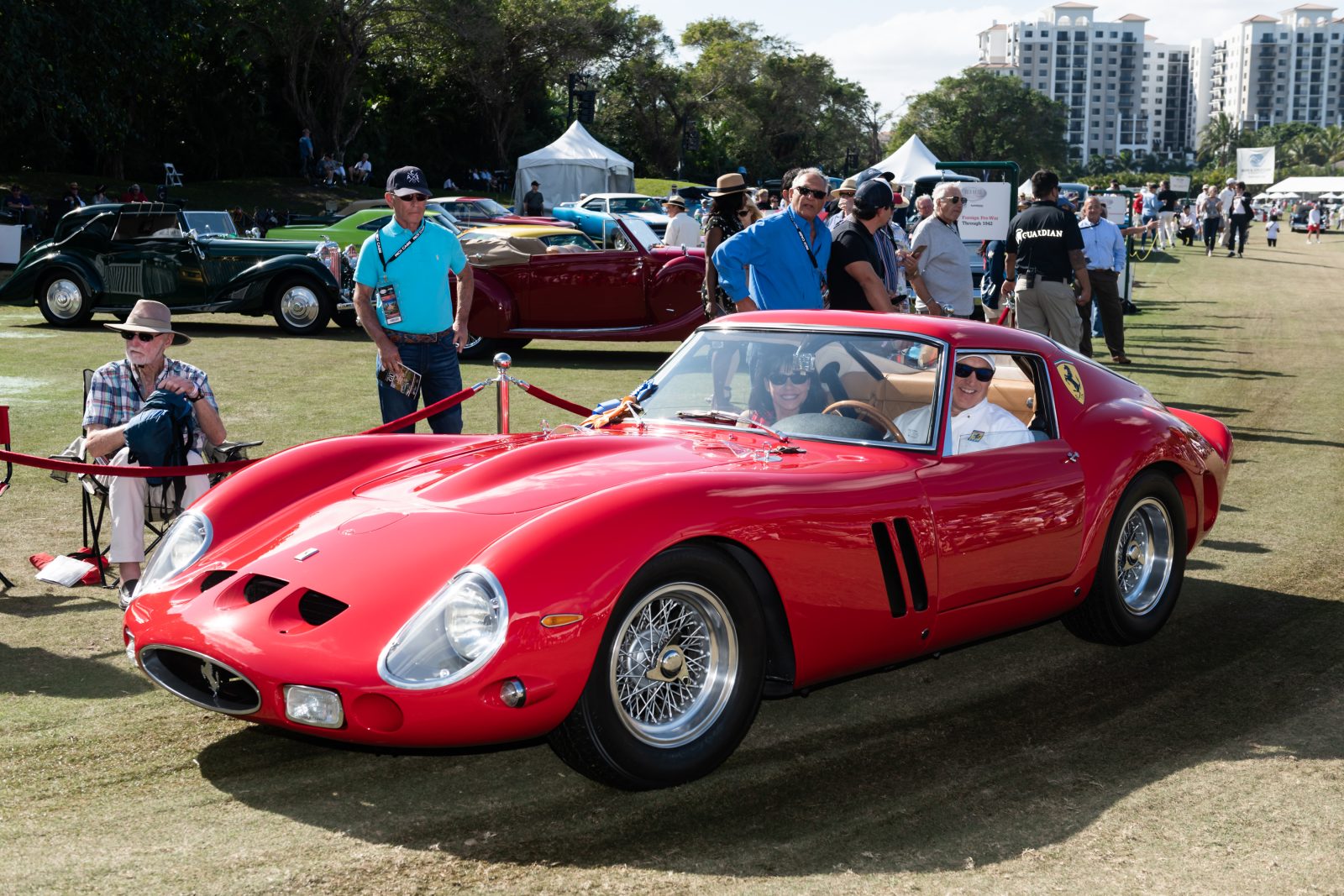 2020 Best of Show Car Presented to Tom & Liz Hill of Windermere, FL on behalf of Dr. Richard Workman, owner 1962 Ferrari 250 GTO Coupe, Scaglietti