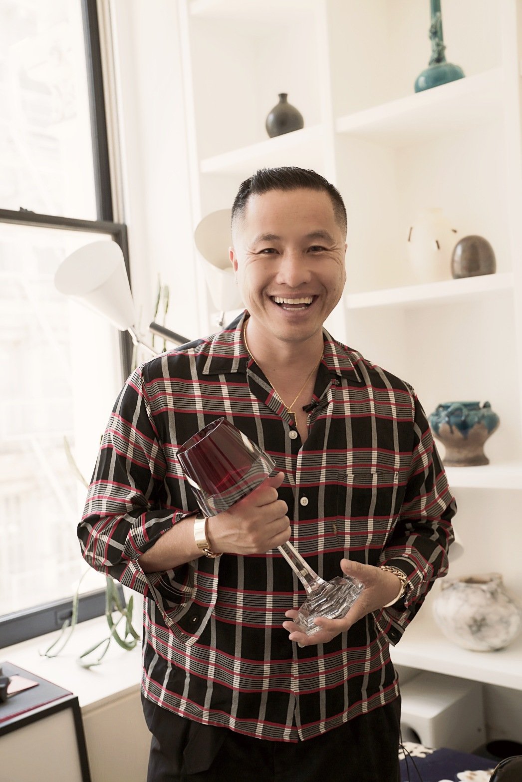 Phillip Lim holding trophy 2