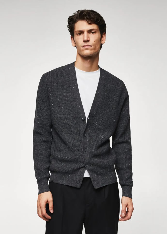 Structured marbled cardigan