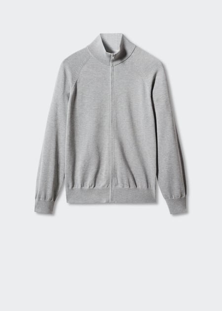 Zipped cotton cardigan