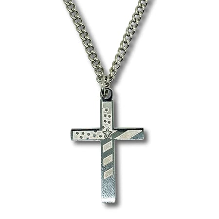 MEN'S FLAG CROSS NECKLACE