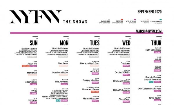 NYFW - New York Fashion Week Schedule