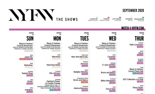 NYFW - 뉴욕 패션 위크 일정