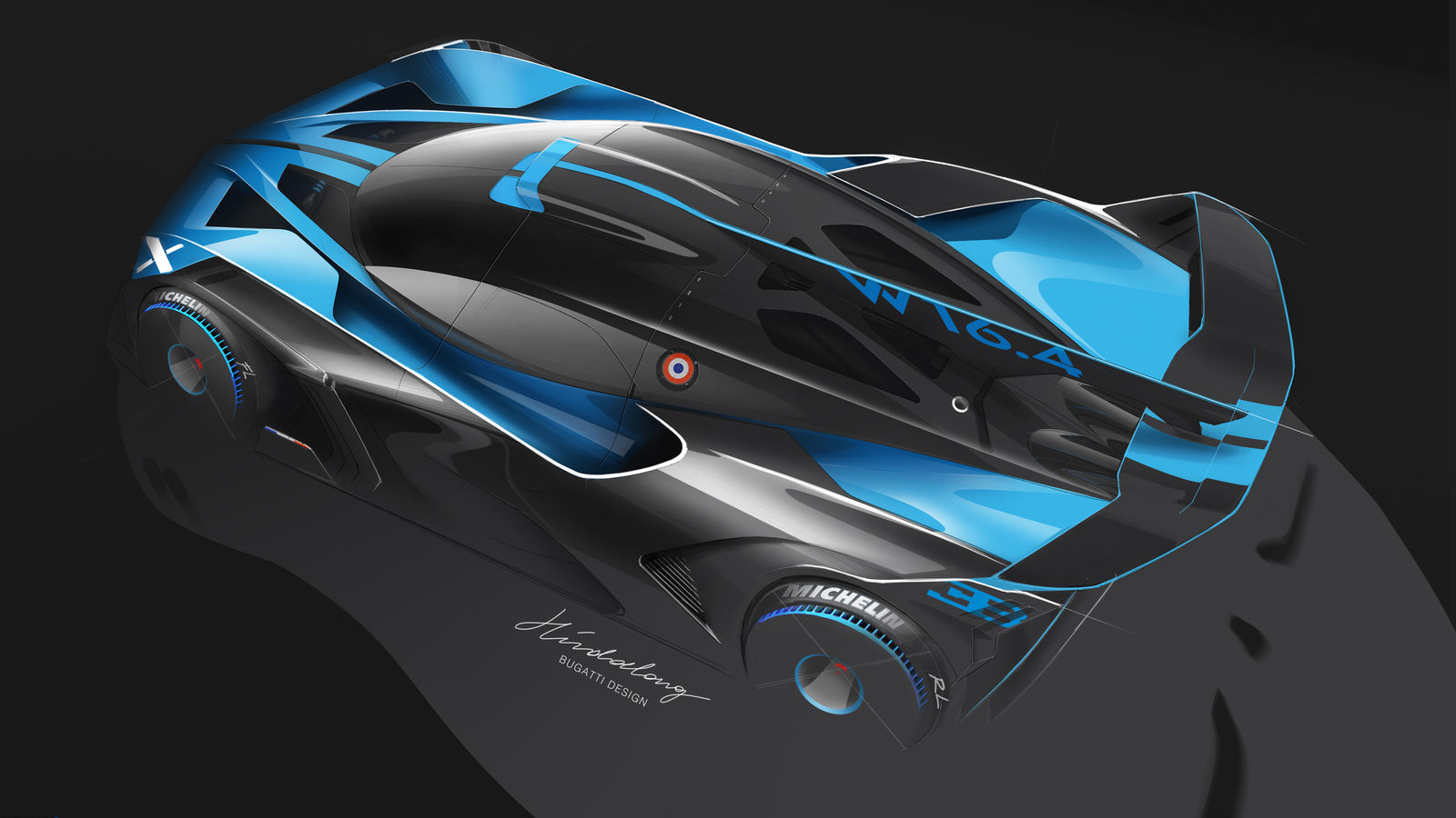 Design sketch Bugatti Bolide top view - Artur Hindalong, Bugatti Design