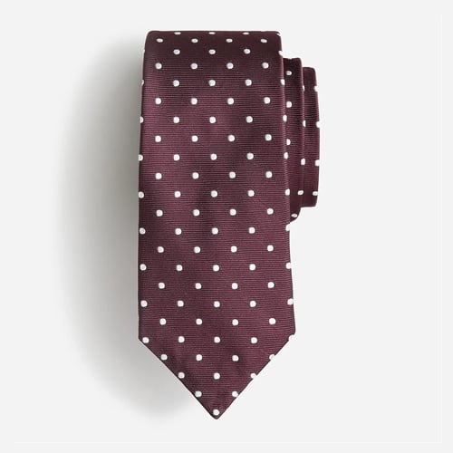 Italian silk repp tie in dot