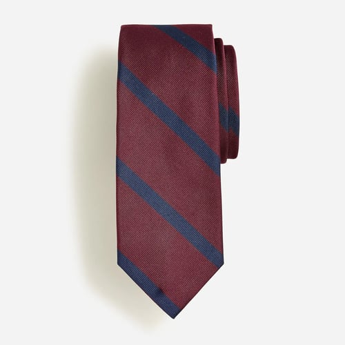 English silk tie in diagonal stripe