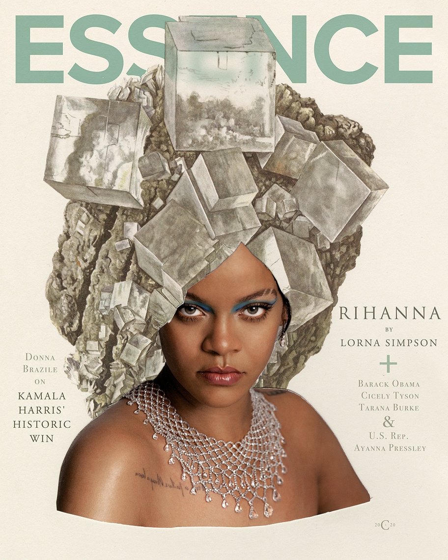 RIHANNA AND ARTIST LORNA SIMPSON: ESSENCE JANUARY FEBRUARY 2021 ISSUE ARTISTIC COVER
