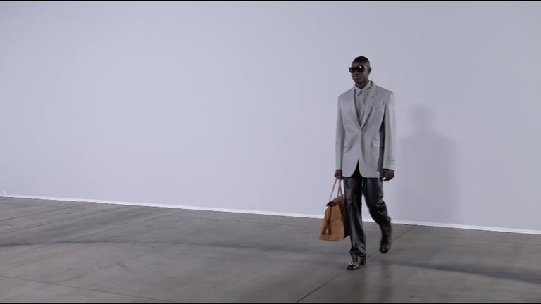 ss21 Off-White™ runway show titled "Adam is Eve” at “Imaginary TV”.