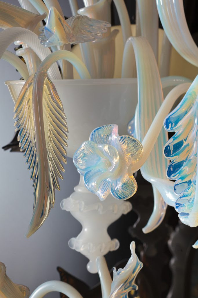 Details of Sala Longhi, Fred Wilson (2011). Glass and wood.