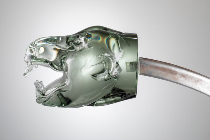 Strike Twice, Jimmie Durham (2019). Glass and metal.