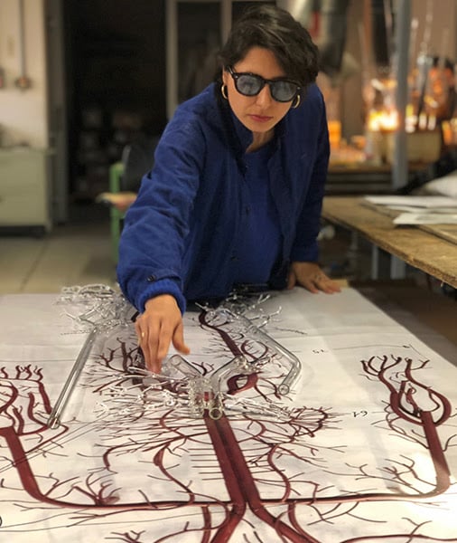 Prune Nourry at the Berengo Studio in Venice.
