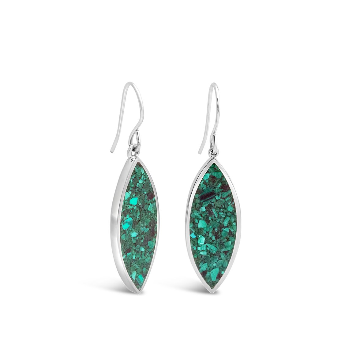 Luxe Marquise Earrings Malachite