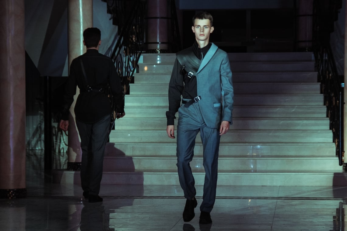 Designer Daniil Tkachenko with the Man Power men's collection