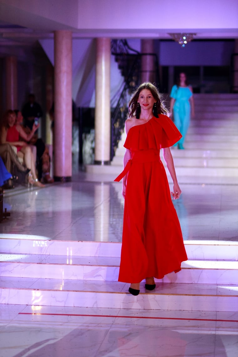 Designer Elena Bilyk with the spring-summer 2021 collection