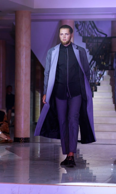 Designer Daniil Tkachenko with the Man Power men's collection