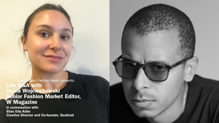 Sessão de perguntas e respostas ao vivo com Soulland e Jenna Wojciechowski, da revista W.