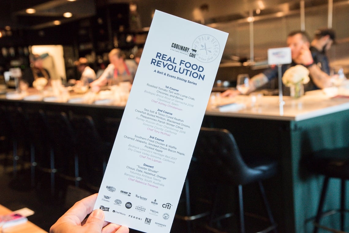 Menu at Real Food Revolution in 2019