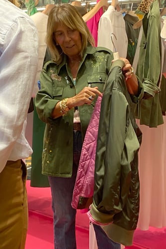 The designer Simonetta Ravizza shows us, guests, details of her new collection