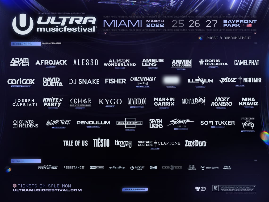 Ultra Music Festival - Headliners