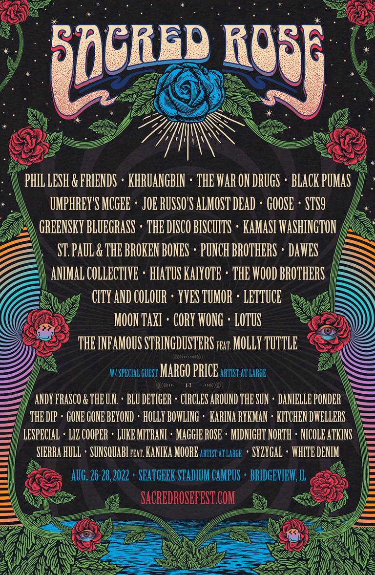 SACRED ROSE gibt sein Debüt in Chicago: Phil Lesh, Khruangbin, The War On Drugs, Black Pumas, Umphrey's McGee & mehr
