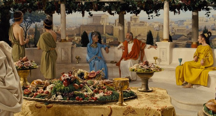 Originally painted for Ben-Hur in 1959, this backdrop (48' x 18') was re-used in this scene from the 2016 film Hail, Caesar!