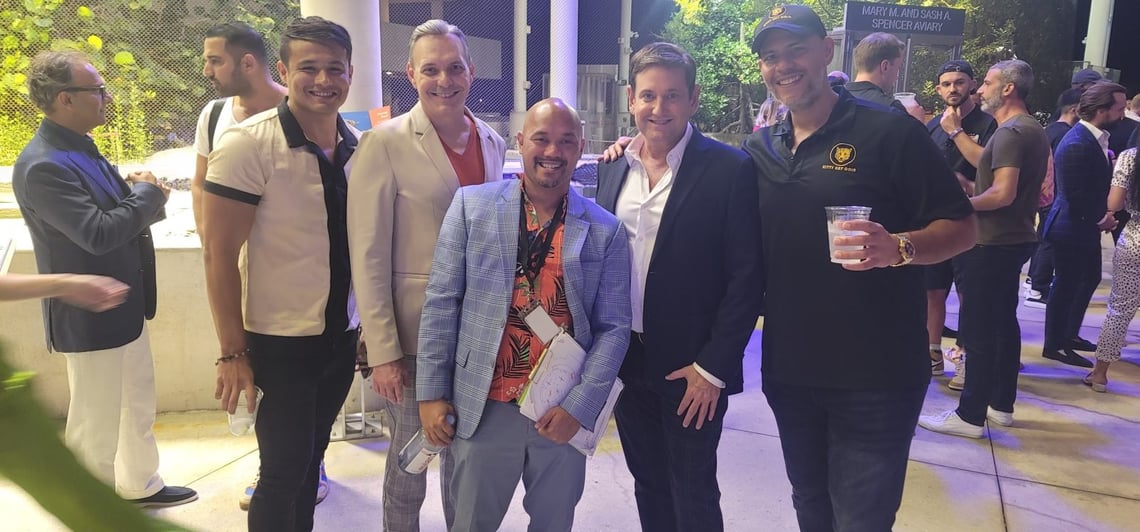 Model Alejandro Roche, Fashion Designer Alberto Ravelo, Executive Producer Arnel San Pedro, former Miami Beach Vice Mayor Michael Gongora, Crypto Developer Coinburn