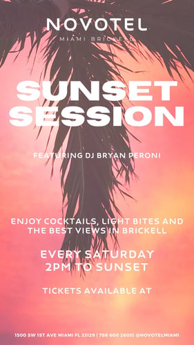 Sunset Sessions at Novotel Miami Brickell’s Vista Rooftop Bar | Every Saturday