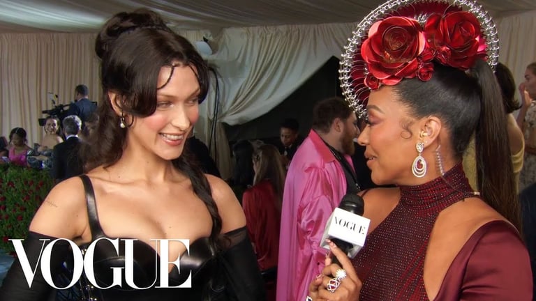 Bella Hadid on Her Leather and Lace Burberry Met Gala Look