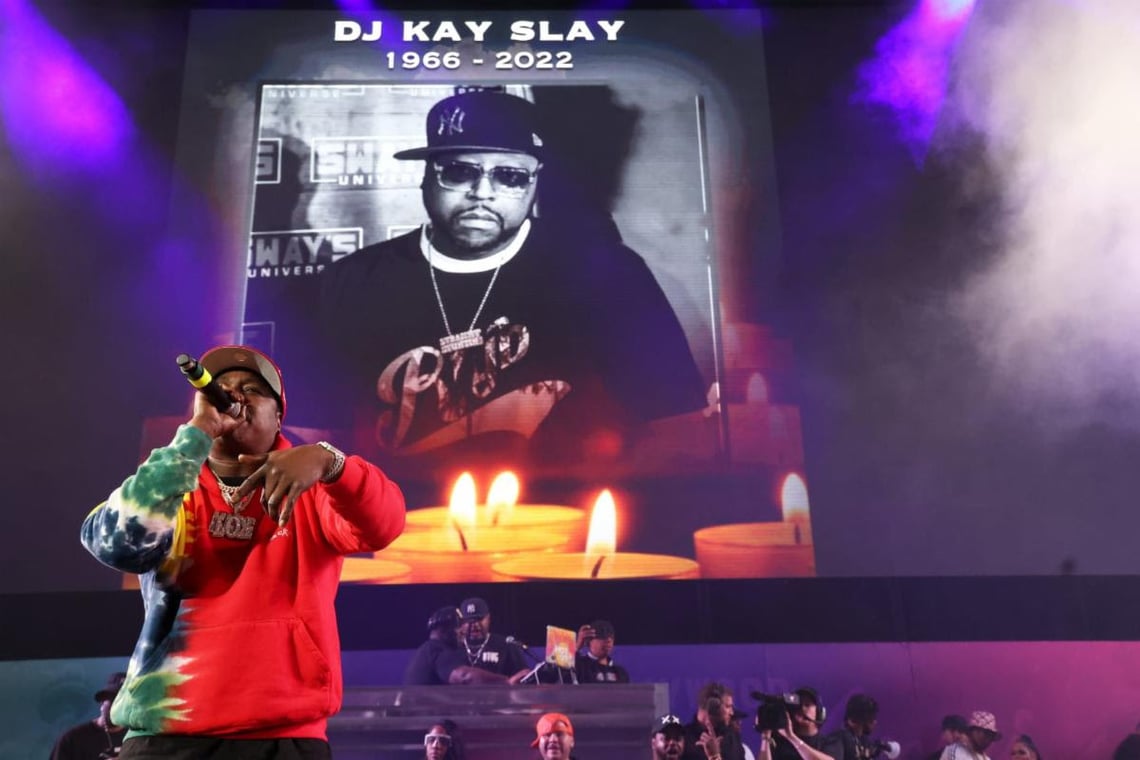 Jadakiss photographed on stage during DJ Kay Slay’s tribute