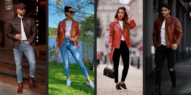 cognac leather jackets
