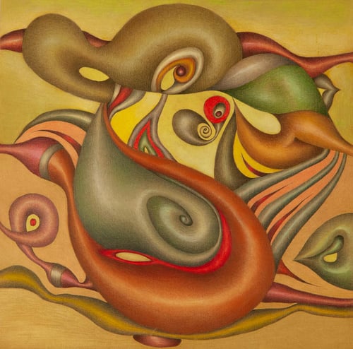 Siena Landscape (2012) by Kathleen Goncharov. Colored pencil and acrylic on panel.