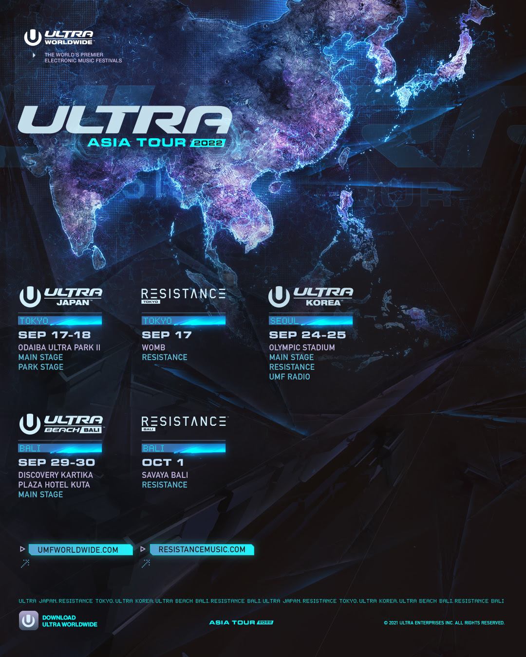 Ultra Asia Tour 2022 and announces return of ULTRA Beach Bali