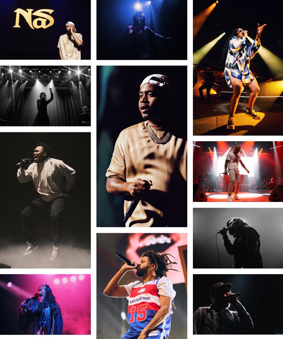 Pictured above - samples of concert photos by Reginald Cunningham, from his website www.BePureBlack.com