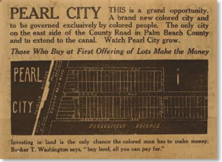 Pictured above: an archival historic advertisement from the time of the founding of Pearl City.