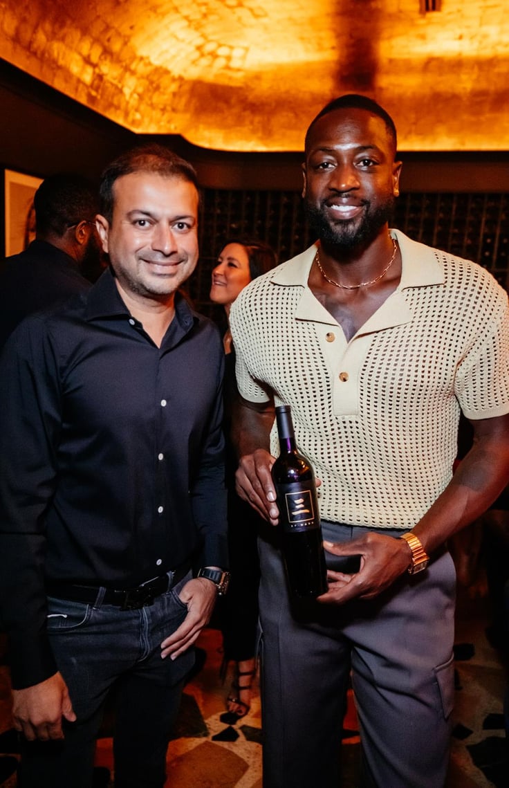 Dwyane Wade Celebrates Wade Cellars with Haute Wine Society at Mr. Hospitality's Marion Miami on October 11, 2022. Photo Credit: Sebastian Bednarski