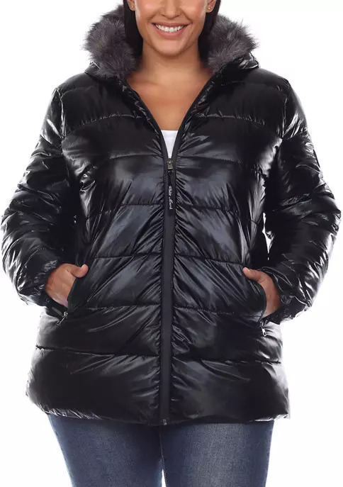 Plus Size Hooded Puffer Jacket