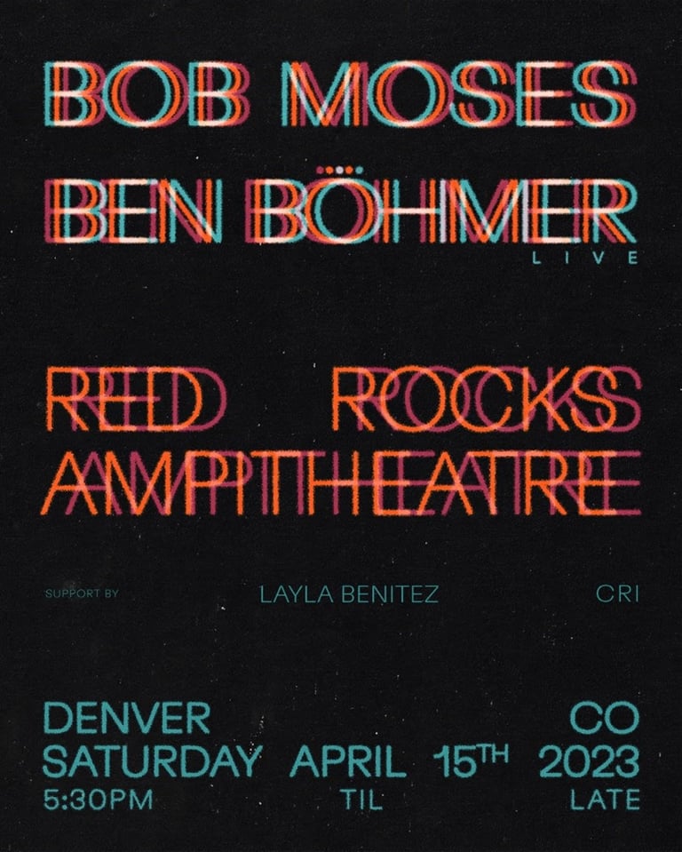 BOB MOSES UND BEN BÖHMER ALS CO-HEADLINER IM RED ROCKS PARK & AMPHITHEATRE IN DENVER AM 15. APRIL 2023