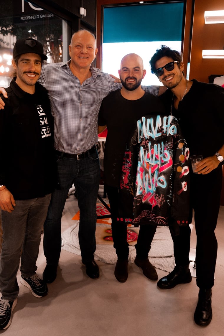 CEO of Gaucho Holdings Scott Mathis and Contemporary Artist Michael Shellis attended the Gaucho - Buenos Aires Art Basel Edition live activation inside the flagship store in the Miami Design District.