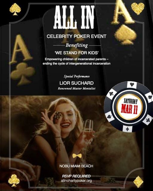 ‘ALL IN’ Celebrity Charity Poker Night Benefits Silent Victims of Crime "We Stand for Kids" - Dinner, Dancing and Poker