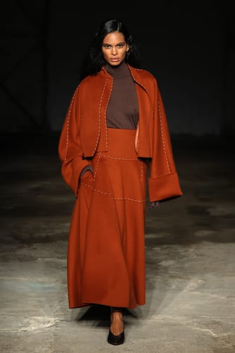 MILAN, ITALY - FEBRUARY 23: A model walks the runway at the Anteprima fashion show during the Milan Fashion Week Womenswear Fall/Winter 2023/2024 on February 23, 2023 in Milan, Italy. (Photo by Daniele Venturelli/Getty Images for Anteprima)