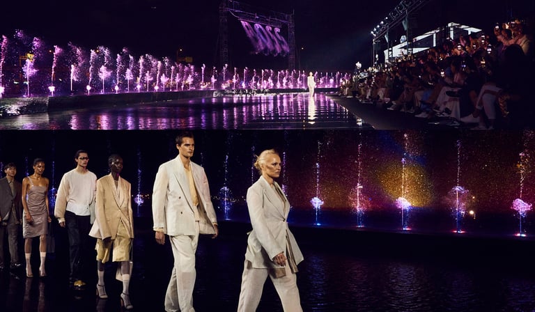 Tailored Contrasts And Sheer Fluidity Make Waves At The BOSS Fashion show in Miami