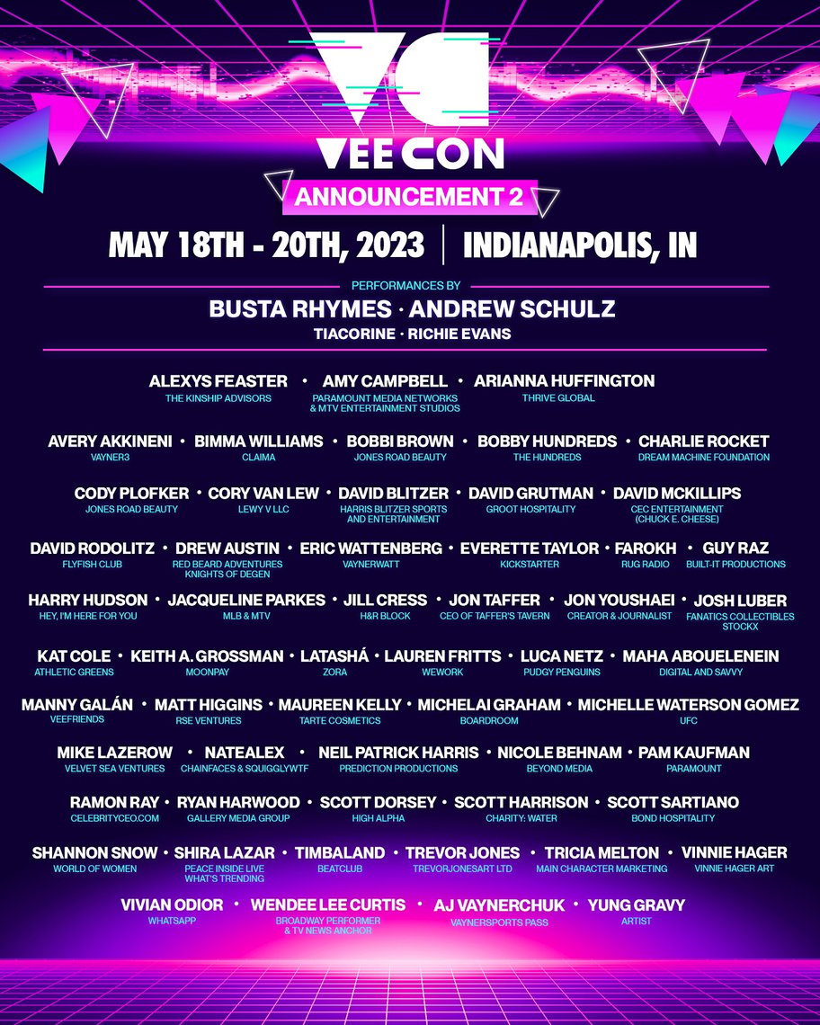 EMBARGO: VeeCon 2023 Second Talent Announcement
