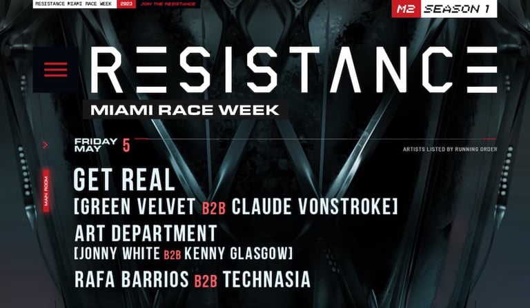RESISTANCE Miami dévoile une liste complète de talents pour la programmation de la semaine des courses.
