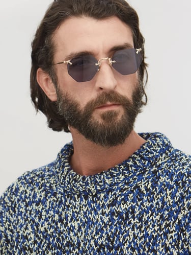 Matsuda Rimless hexagonal metal sunglasses