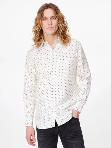 Husbands Paris Polka dot-print silk shirt
