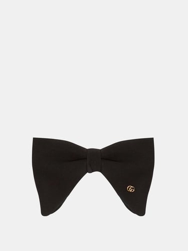 Gucci GG-plaque silk bow tie
